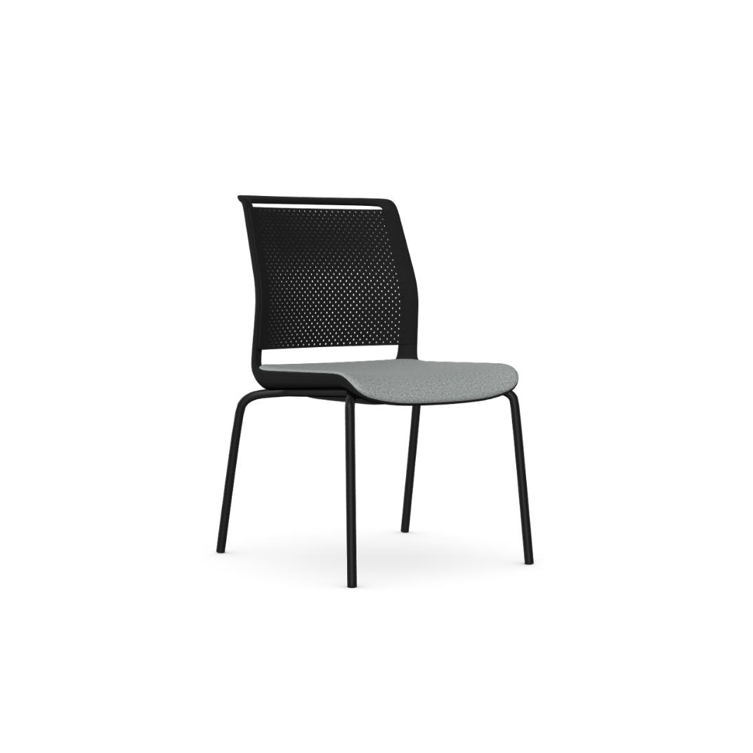 ADL12 Ad-Lib Chair With Upholstered Seat and Plastic Back, Without Arms
