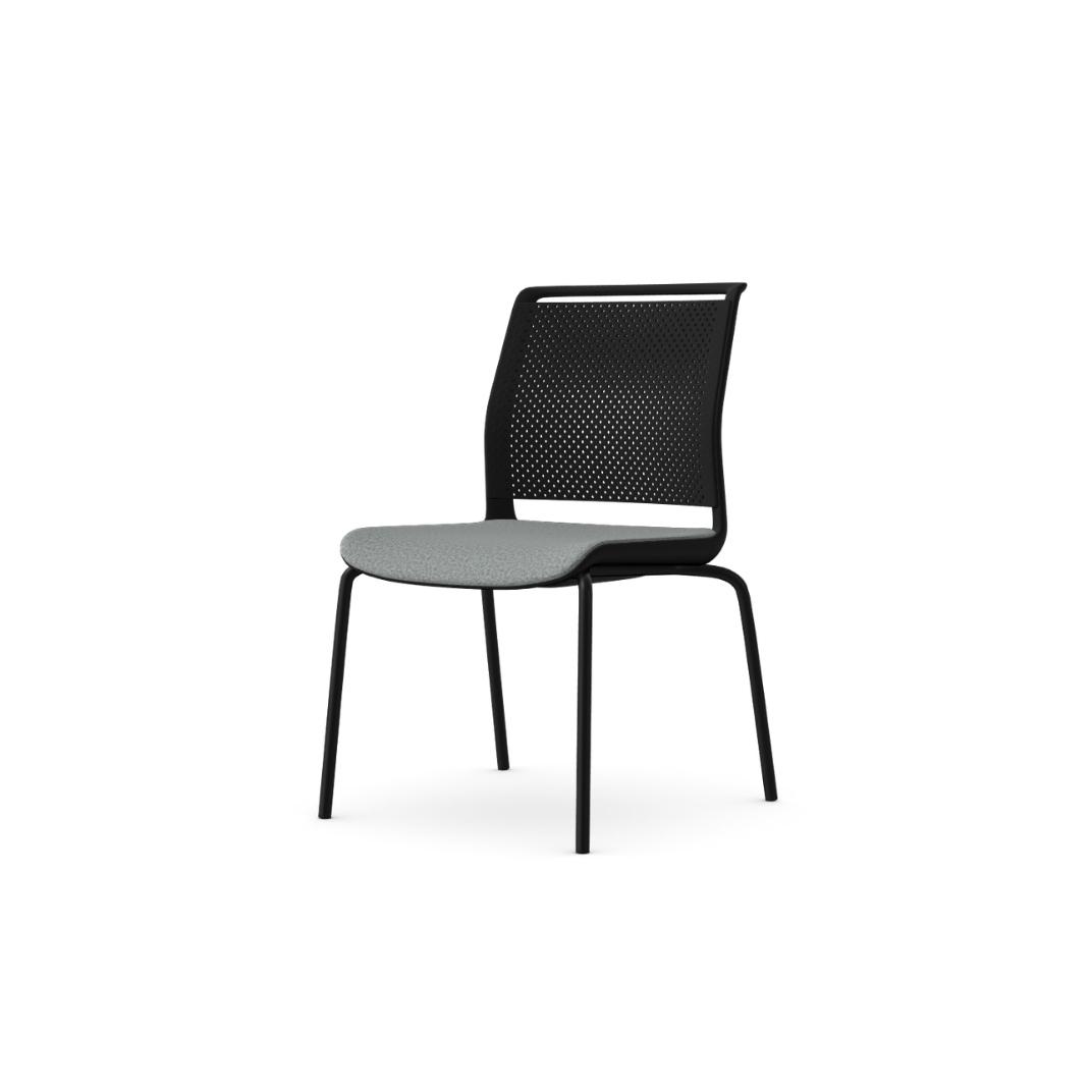 ADL12 Ad-Lib Chair With Upholstered Seat and Plastic Back, Without Arms
