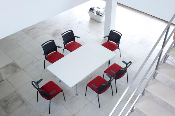 ADL12A Ad-Lib Chair With Upholstered Seat and Plastic Back, With Arms