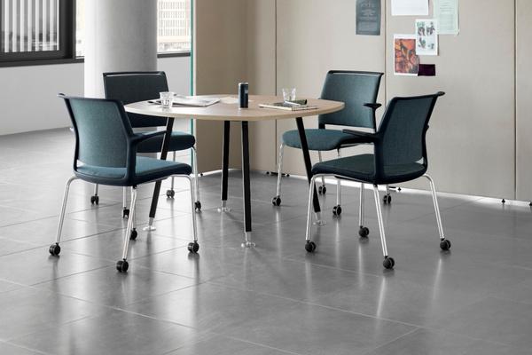 ADL12A Ad-Lib Chair With Upholstered Seat and Plastic Back, With Arms