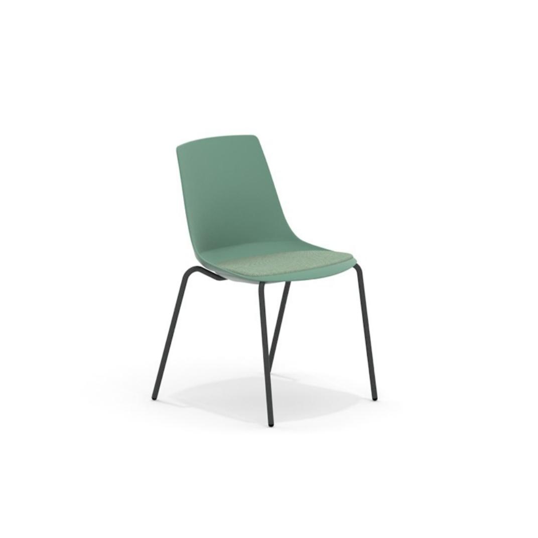 Arlo Side Chair With 4 Leg Frame, Upholstered Seat Pad