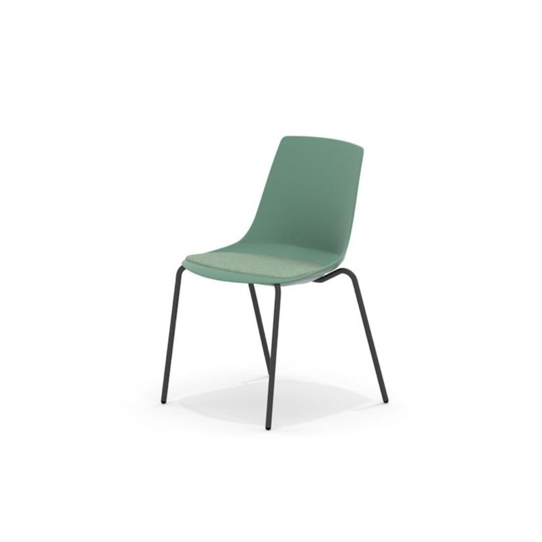 Arlo Side Chair With 4 Leg Frame, Upholstered Seat Pad