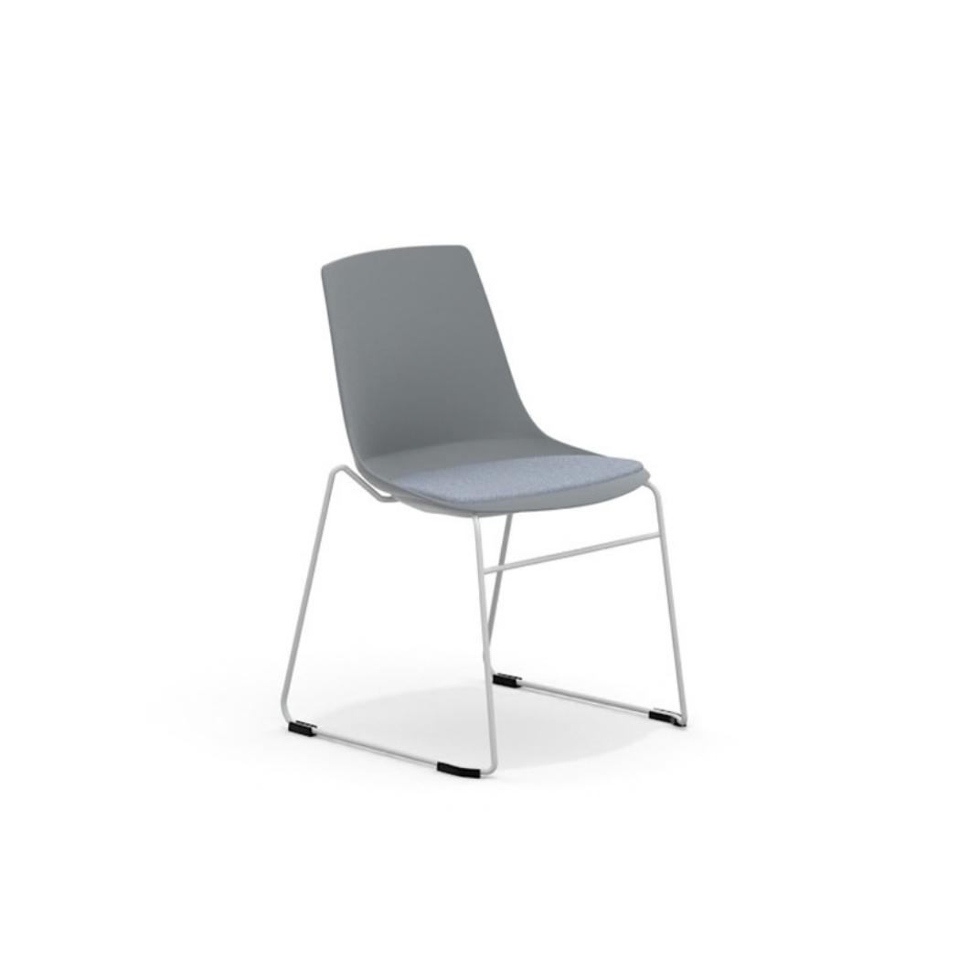 ARL21 Side Chair Skid Frame, Upholstered Seat Pad
