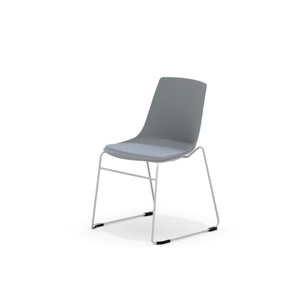 ARL21 Side Chair Skid Frame, Upholstered Seat Pad