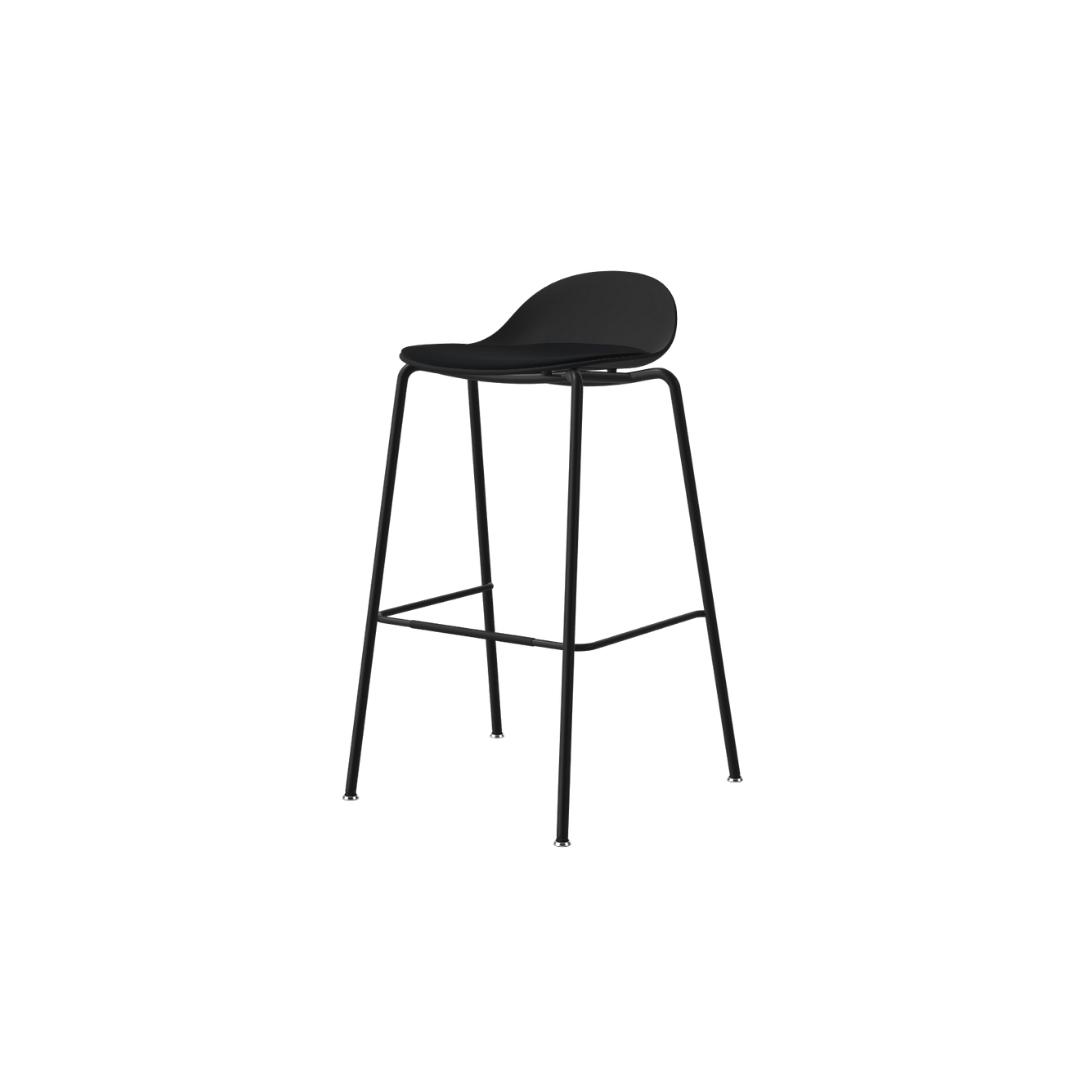 KIN502U1 - Kin Low Back Stool, 4 Leg Frame with Upholstered Seat Pad