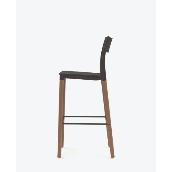 FLK303 Folk High Stool With Plastic Seat and Back
