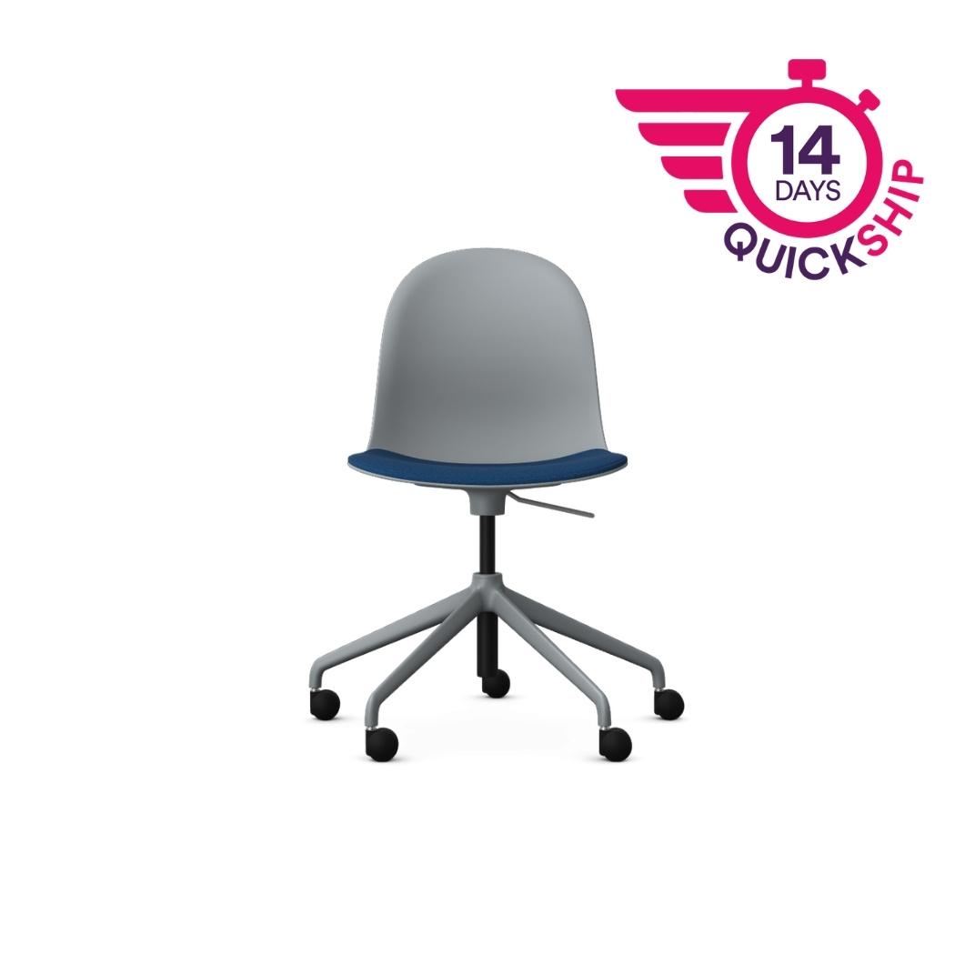 Kin Side Chair, 5 Star Swivel Base with Upholstered Seat Pad