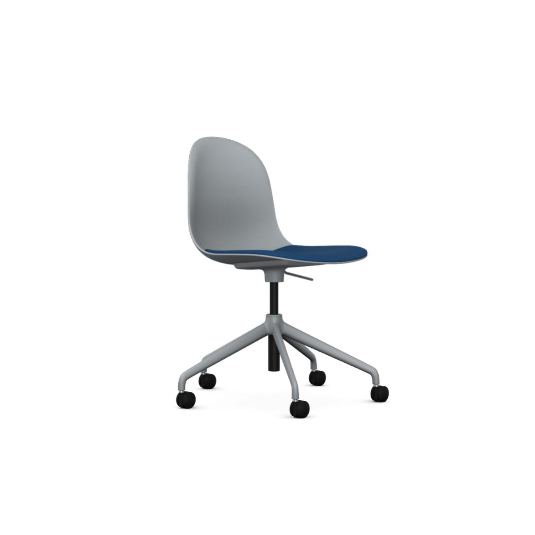 Kin Side Chair, 5 Star Swivel Base with Upholstered Seat Pad