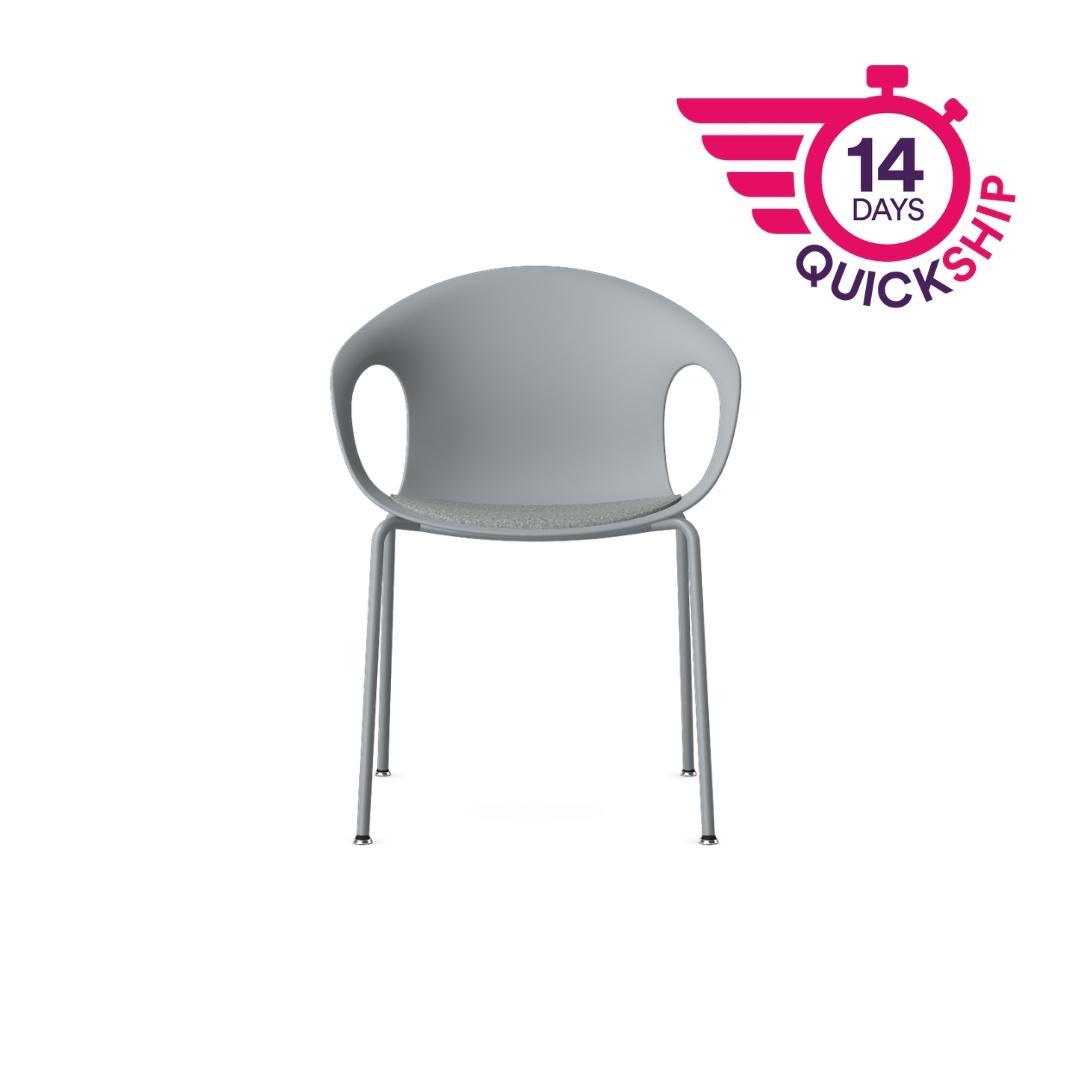 KIN202U1 - Kin Arm Chair, 4 Leg Frame with Upholstered Seat Pad