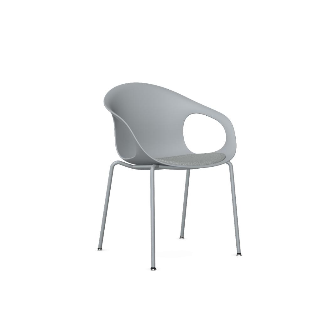 KIN202U1 - Kin Arm Chair, 4 Leg Frame with Upholstered Seat Pad