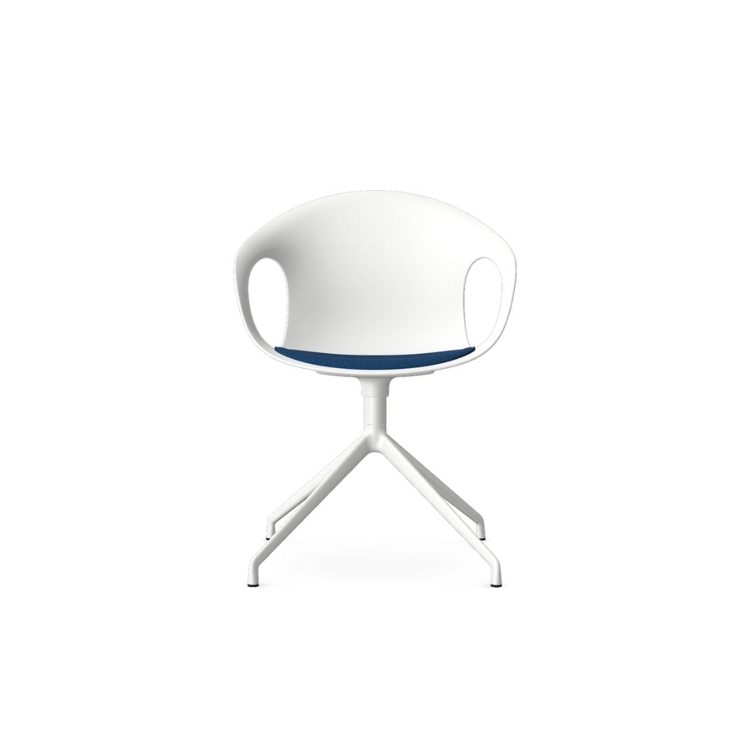 Kin Arm Chair With 4 Star Swivel Base, Upholstered Seat Pad