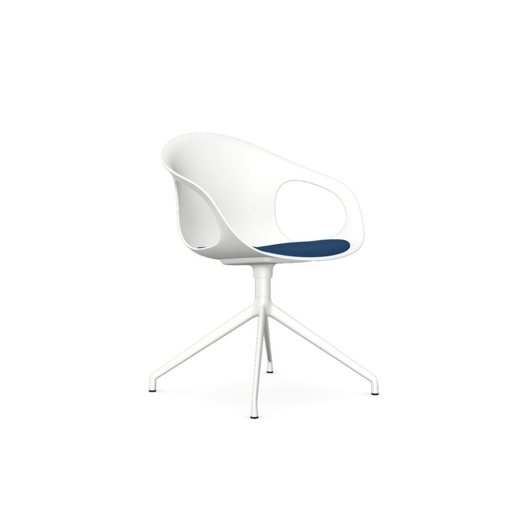 Kin Arm Chair With 4 Star Swivel Base, Upholstered Seat Pad