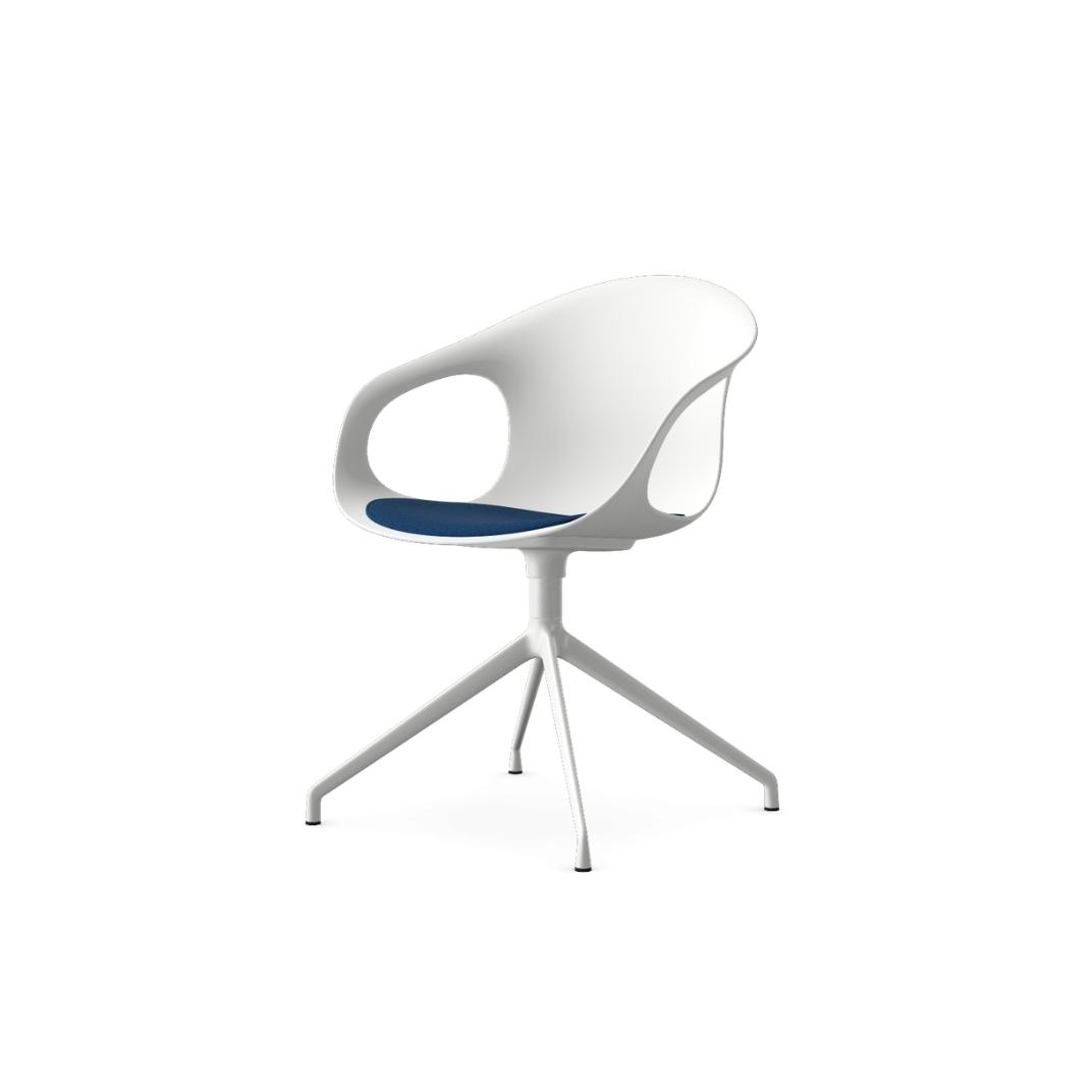 Kin Arm Chair With 4 Star Swivel Base, Upholstered Seat Pad