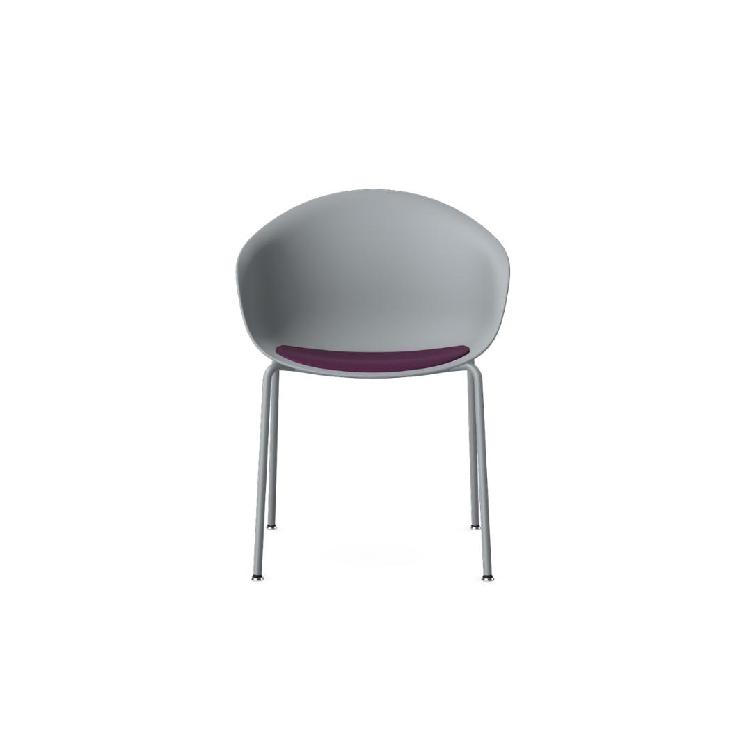 Kin Tub Chair With 4 Leg Frame, Upholstered Seat Pad