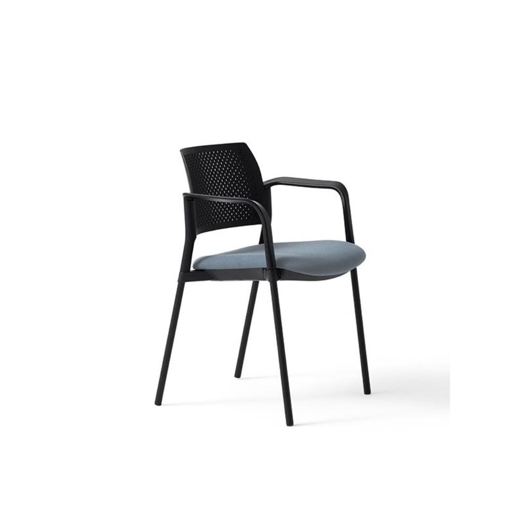 KS2A Kyos With Arms 4 Legs Plastic Back and Upholstered Seat
