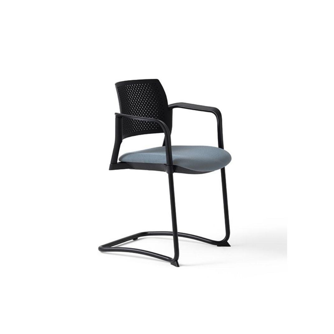 KS5A Kyos With Arms Cantilever Plastic Back Upholstered Seat