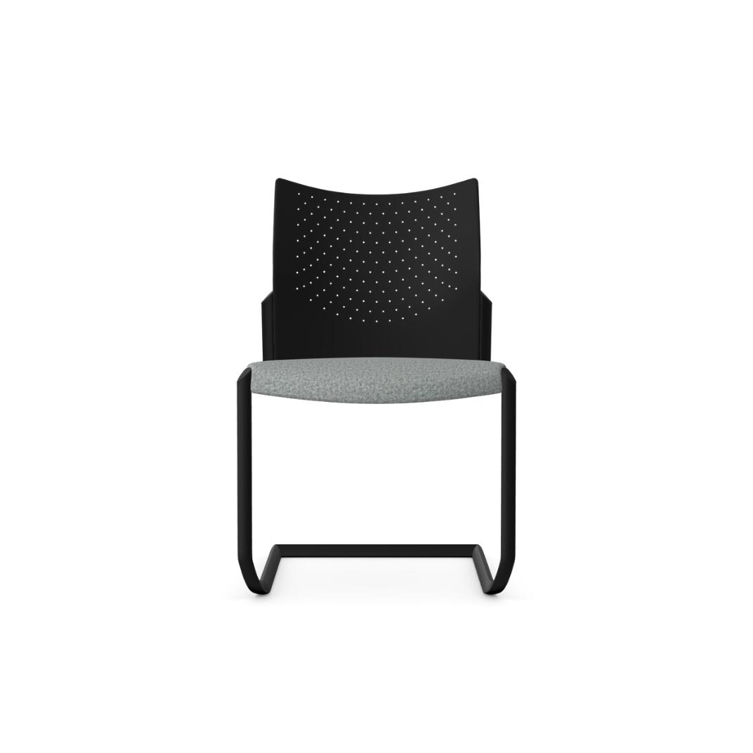T105 Trillipse Cantilever With Upholstered Seat and Plastic Back, Stacking, Without Arms