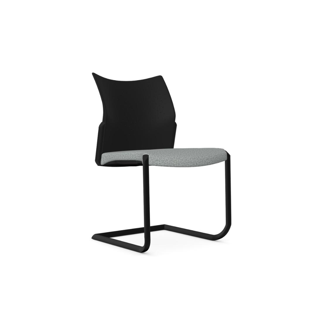 T105 Trillipse Cantilever With Upholstered Seat and Plastic Back, Stacking, Without Arms