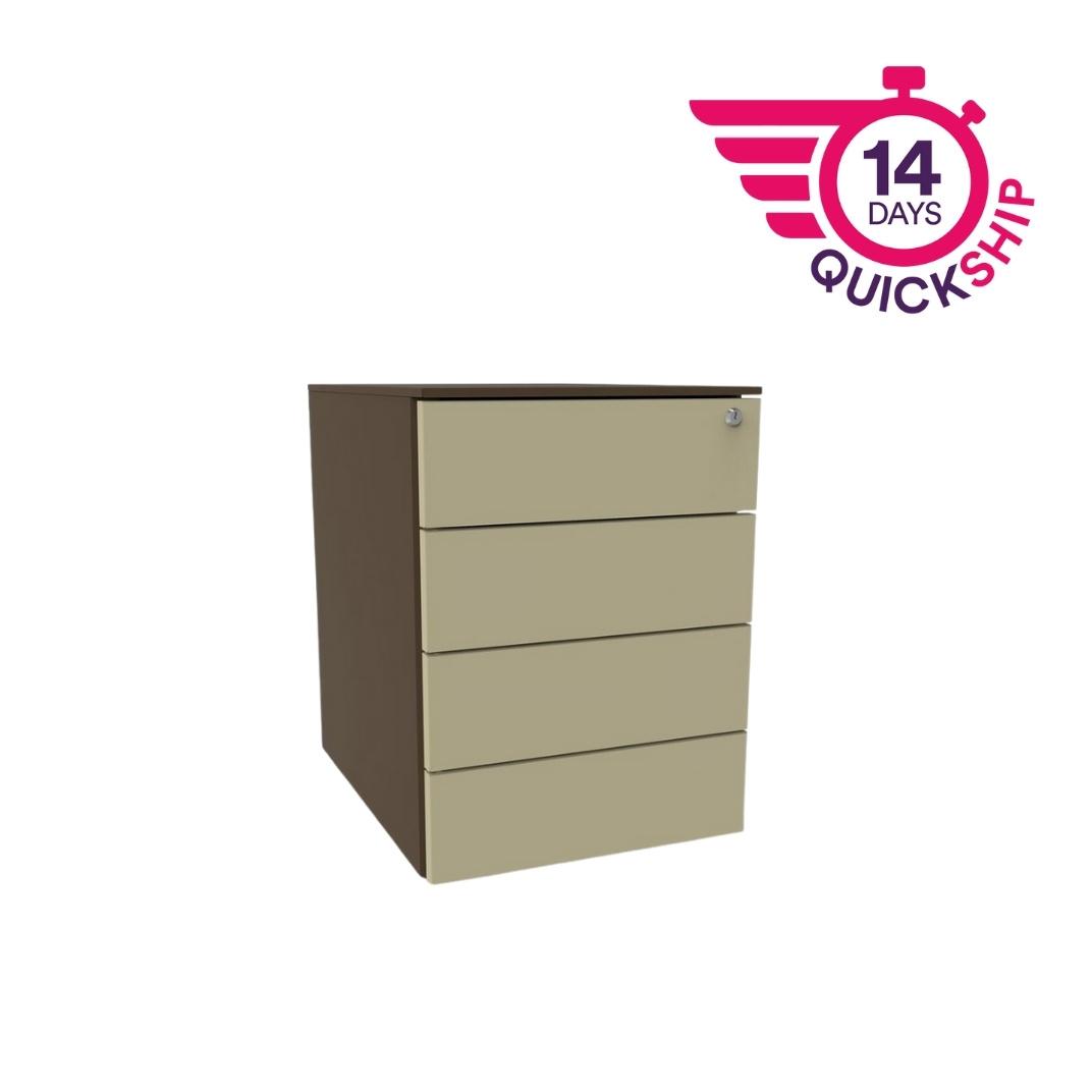 PD4B54SD57 - 4 drawer standard mobile pedestal with 1 filing and 3 personal drawers