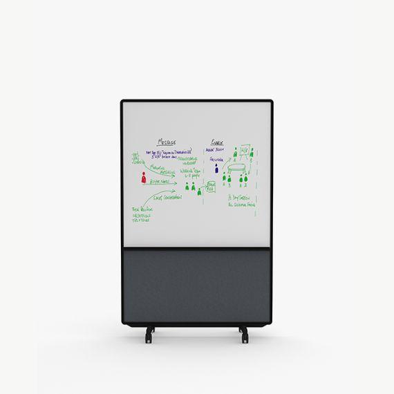 AW2012FFMD Adapt Wall with Fabric and Magnetic Drywipe Upper Panels and Fabric Lower Panels