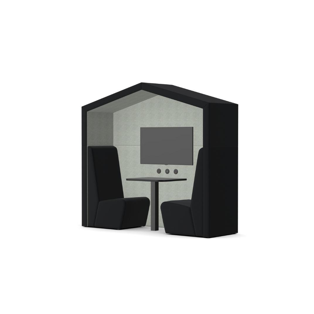 AX-2-R-NL Anex 2 Person Meeting Booth natural with no lights 