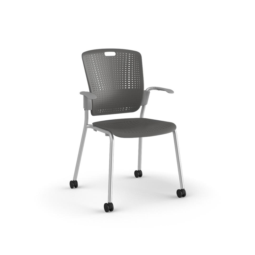 C25 Cinto Stacking Chair with Fixed Arms and Castors