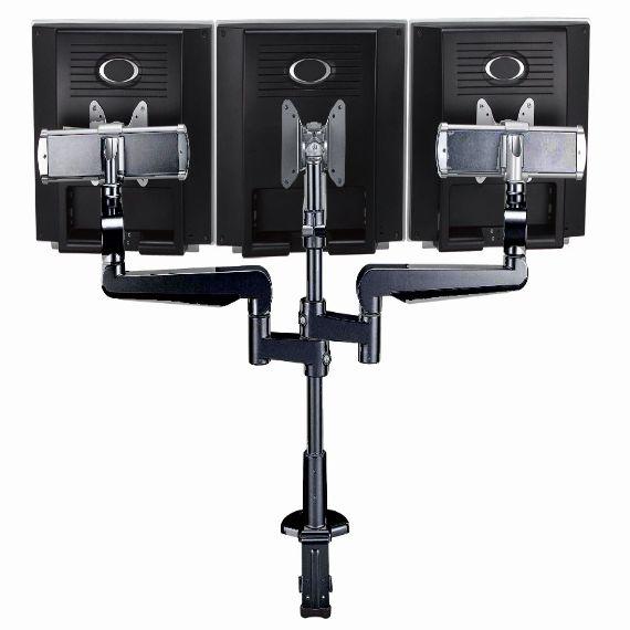 CMS2977B -  Ascend Multimount Triple Screen with Desk Clamp and Lateral Extension Plates 