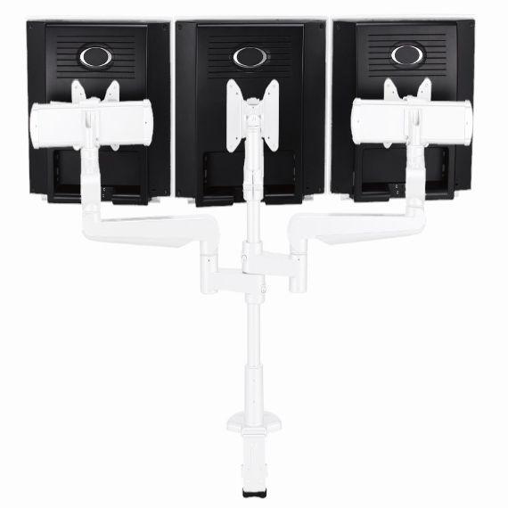 CMS2977W -  Ascend Multimount Triple Screen with Desk Clamp and Lateral Extension Plates 