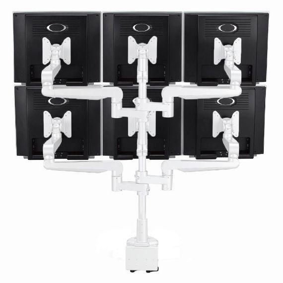CMS2982W - Ascend Multimount Six Screen with Desk Clamp