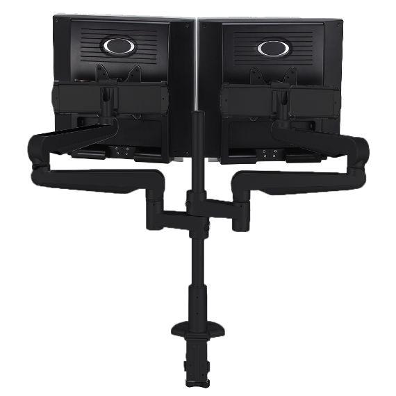 CMS3049B  -  Ascend Multimount Double Screen with Desk Clamp and Lateral Extension Plates 