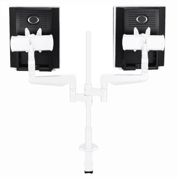 CMS3049W -  Ascend Multimount Double Screen with Desk Clamp and Lateral Extension Plates 