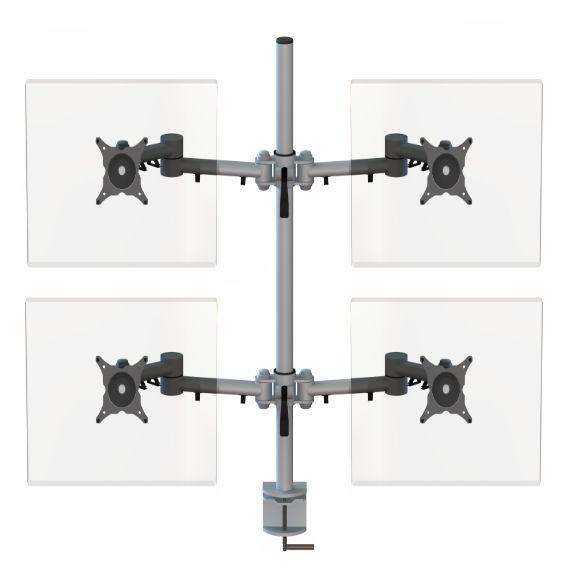STREAMCOMB11S - Stream Plus Quad Screen Monitor Arm With Clamp Fixing