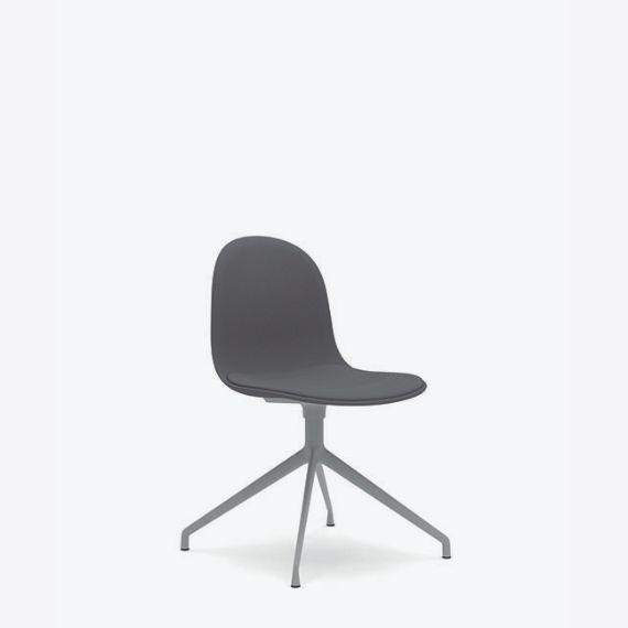 Kin Side Chair With 4 Star Swivel Base, Upholstered Shell