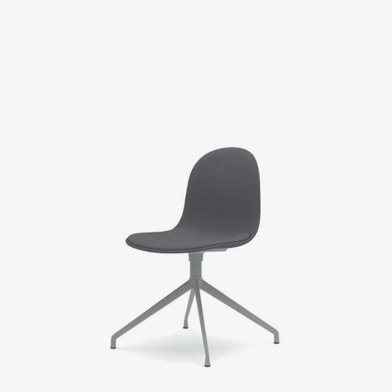 Kin Side Chair With 4 Star Swivel Base, Upholstered Shell