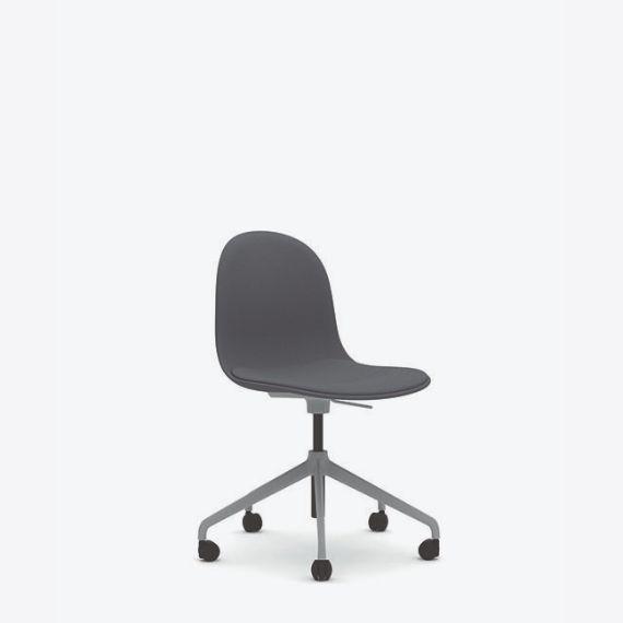 Kin Side Chair With 5 Star Swivel Base, Upholstered Shell