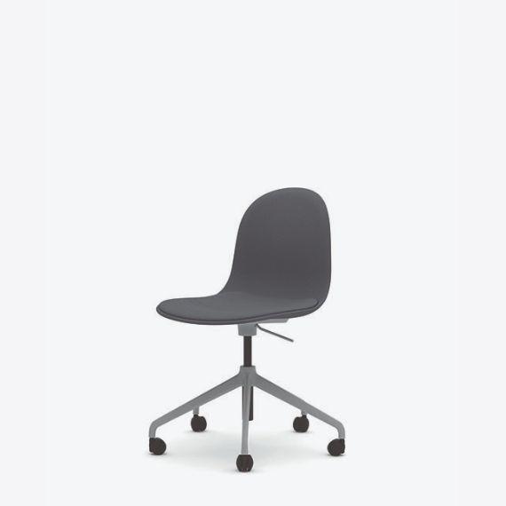 Kin Side Chair With 5 Star Swivel Base, Upholstered Shell