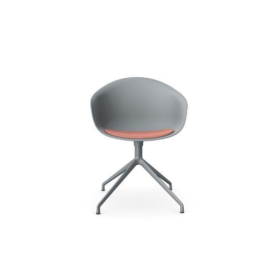Kin Tub  Chair With 4 Star Swivel Base, Upholstered Seat Pad