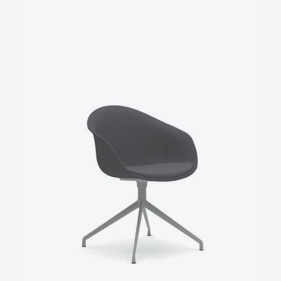 Kin Tub Chair With 4 Star Swivel Base, Upholstered Shell