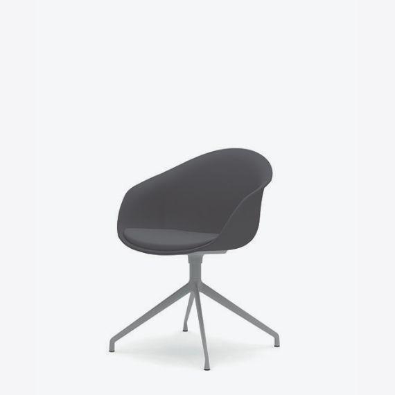 Kin Tub Chair With 4 Star Swivel Base, Upholstered Shell
