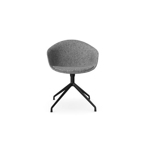 Kin Tub Chair With 4 Star Swivel Base, Upholstered Shell