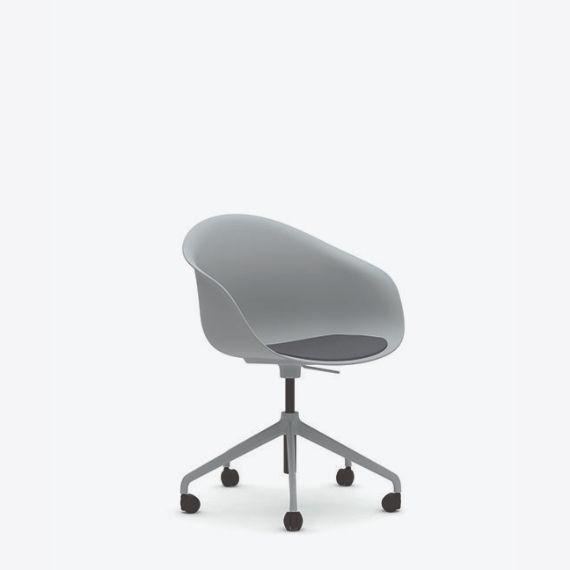 KIN305U1 Kin Tub  Chair With 5 Star Swivel Base, Upholstered Seat Pad