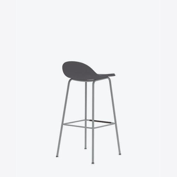 KIN502U3 Low Back Stool With 4 Leg Frame, Upholstered Shell