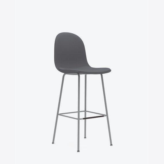 KIN602U3 Kin High Back Stool With 4 Leg Frame, Upholstered Shell