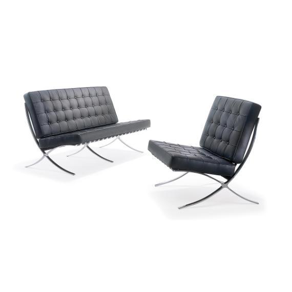 710-2 PSI Two Seat Reception Sofa with chrome frame and legs