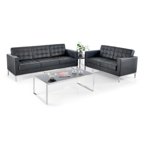 510-2 PSI Classico Two Seat Reception Sofa with chrome legs
