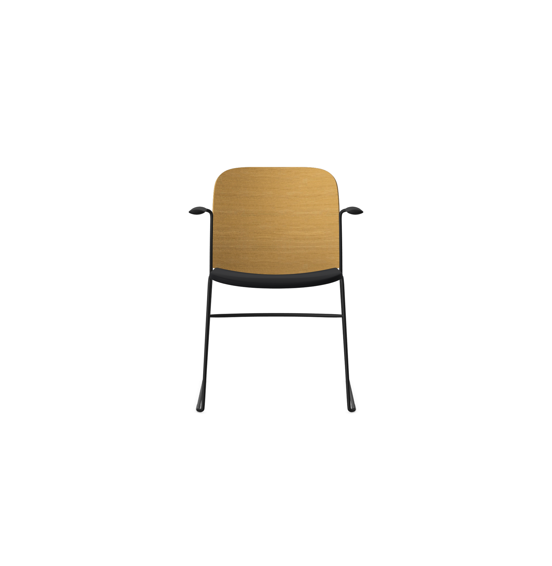 HSW410A Densiti Stacking Chair With Upholstered Seat and Wood Back With Arms