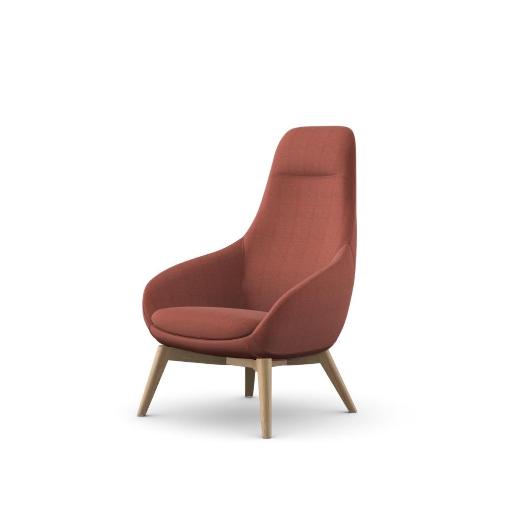 Aria 4 Wooden Legs Base Lounge Chair