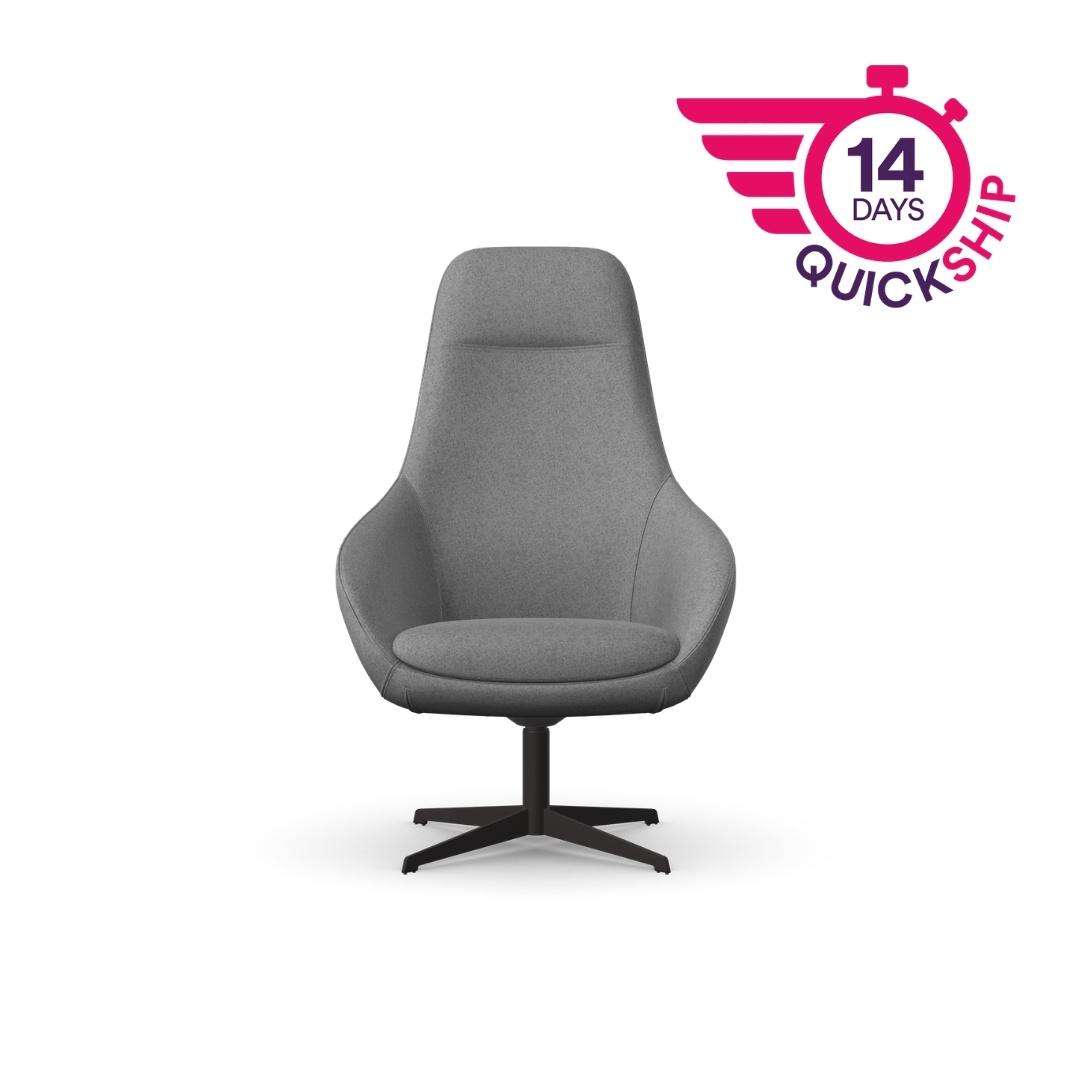 Aria 4 Star Metal Swivel Base Lounge Chair