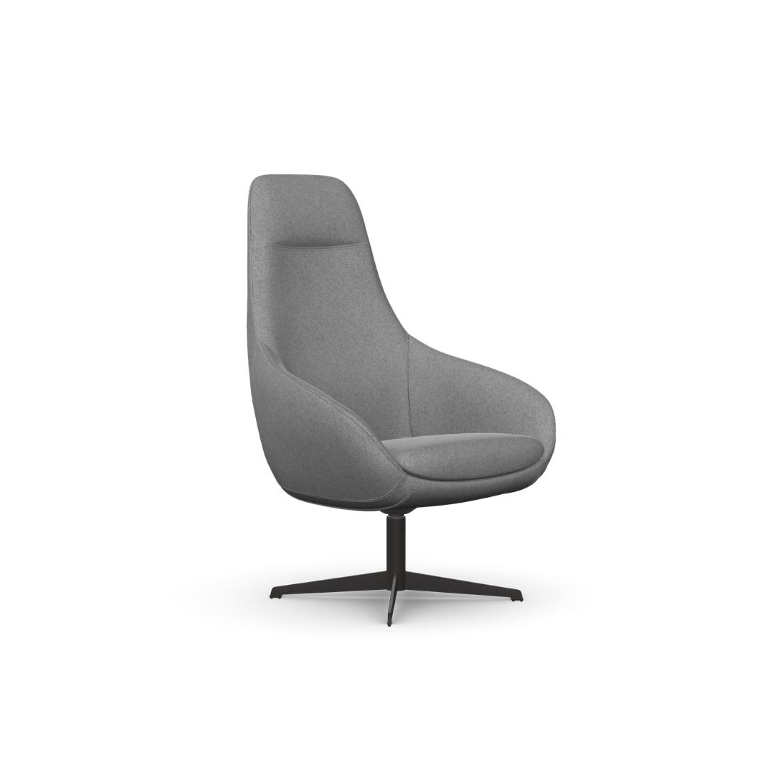 Aria 4 Star Metal Swivel Base Lounge Chair