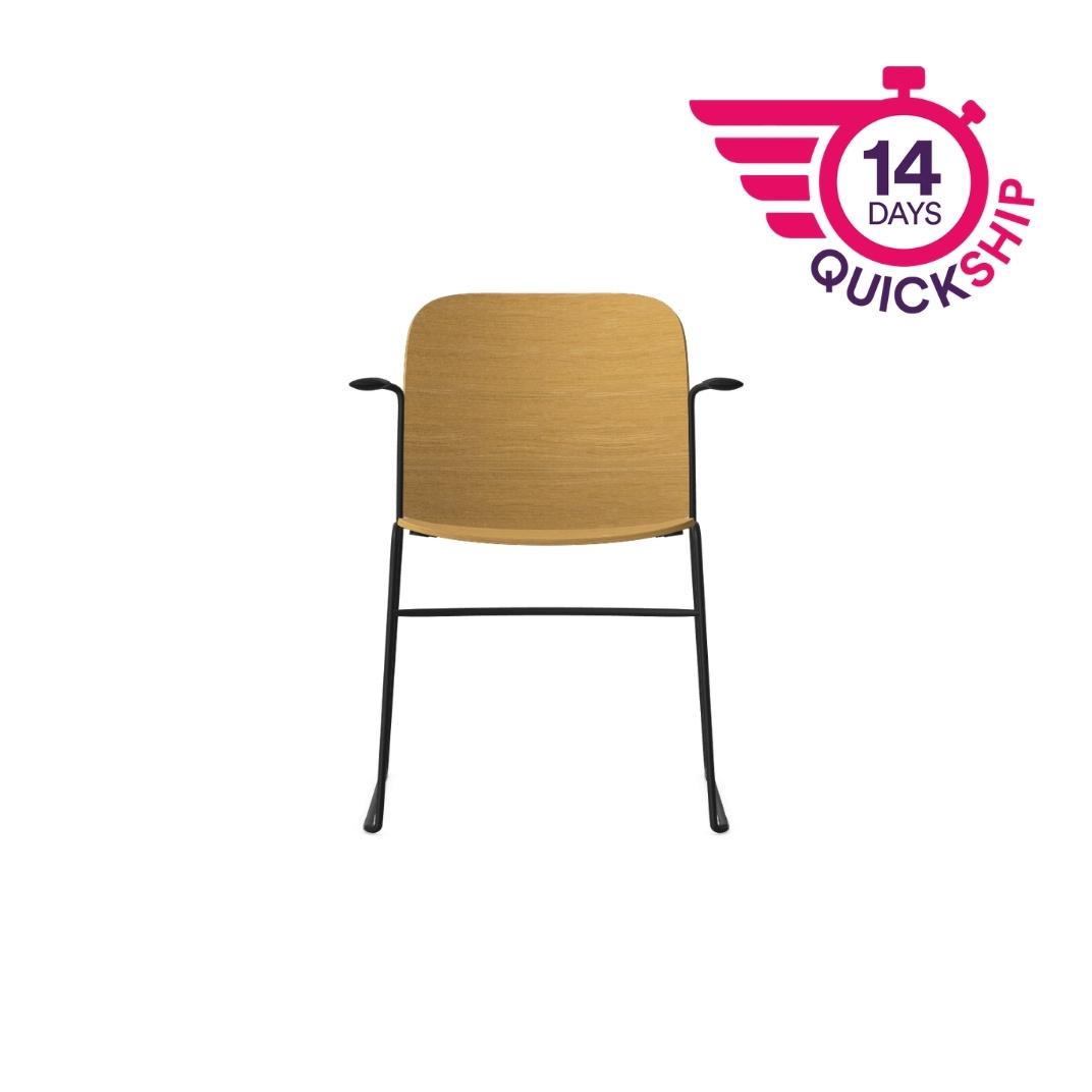 HSW405A Densiti Stacking Chair With Wood Seat and Back with Arms